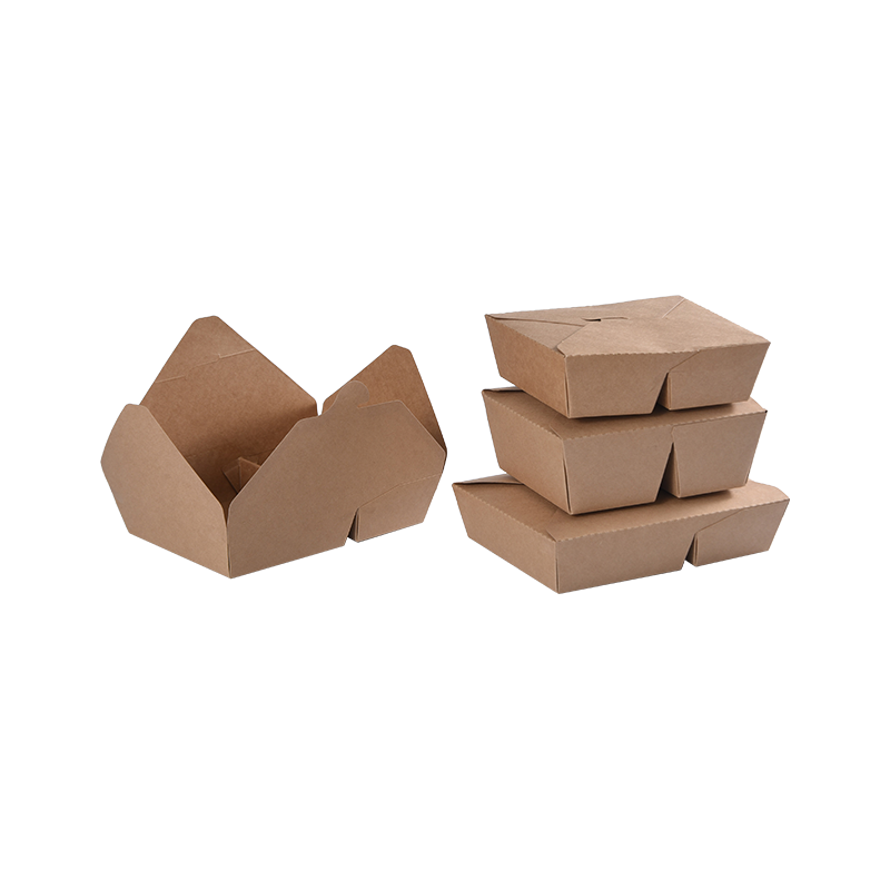 Škatuľka na vyberanie kraftového papiera Bento Box s 2 priehradkami, zložená hore Škatuľka na vyberanie kraftového papiera Bento Box s 2 priehradkami, zložená hore
