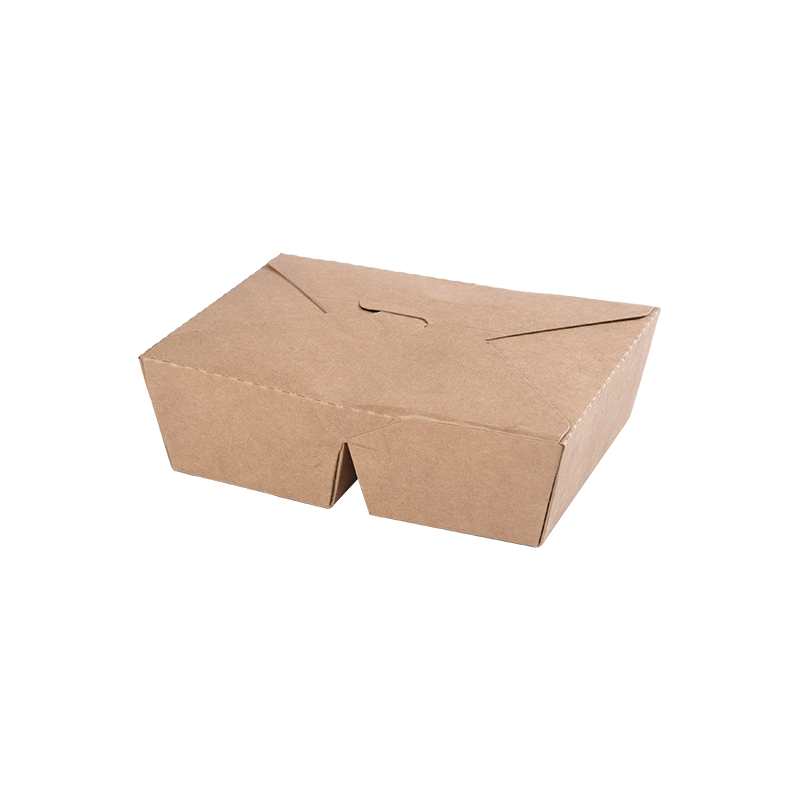 Škatuľka na vyberanie kraftového papiera Bento Box s 2 priehradkami, zložená hore Škatuľka na vyberanie kraftového papiera Bento Box s 2 priehradkami, zložená hore